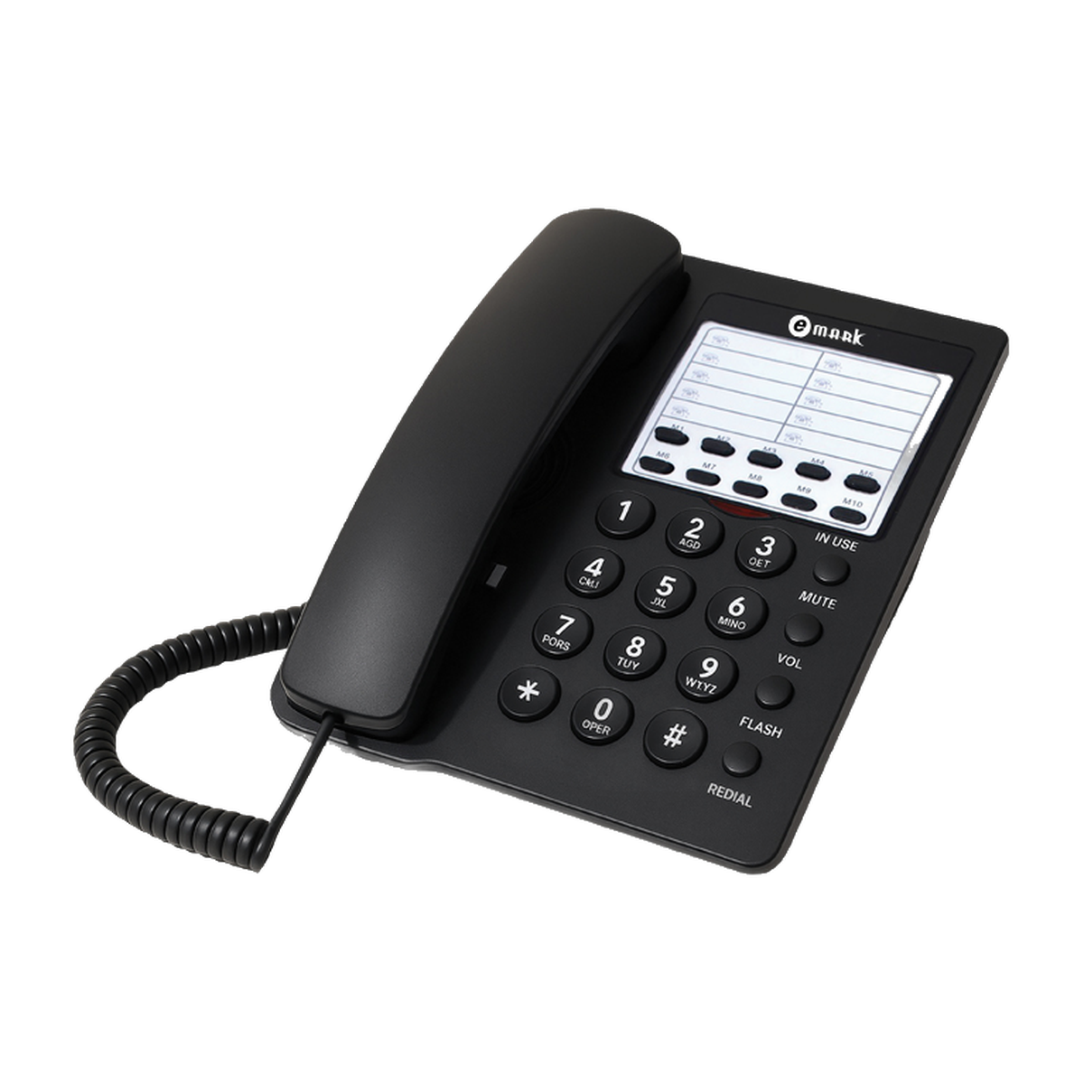 eMark E121 basic land phone in black