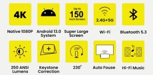 LumaCast Full HD Projector — specification sheet 1 of 2
