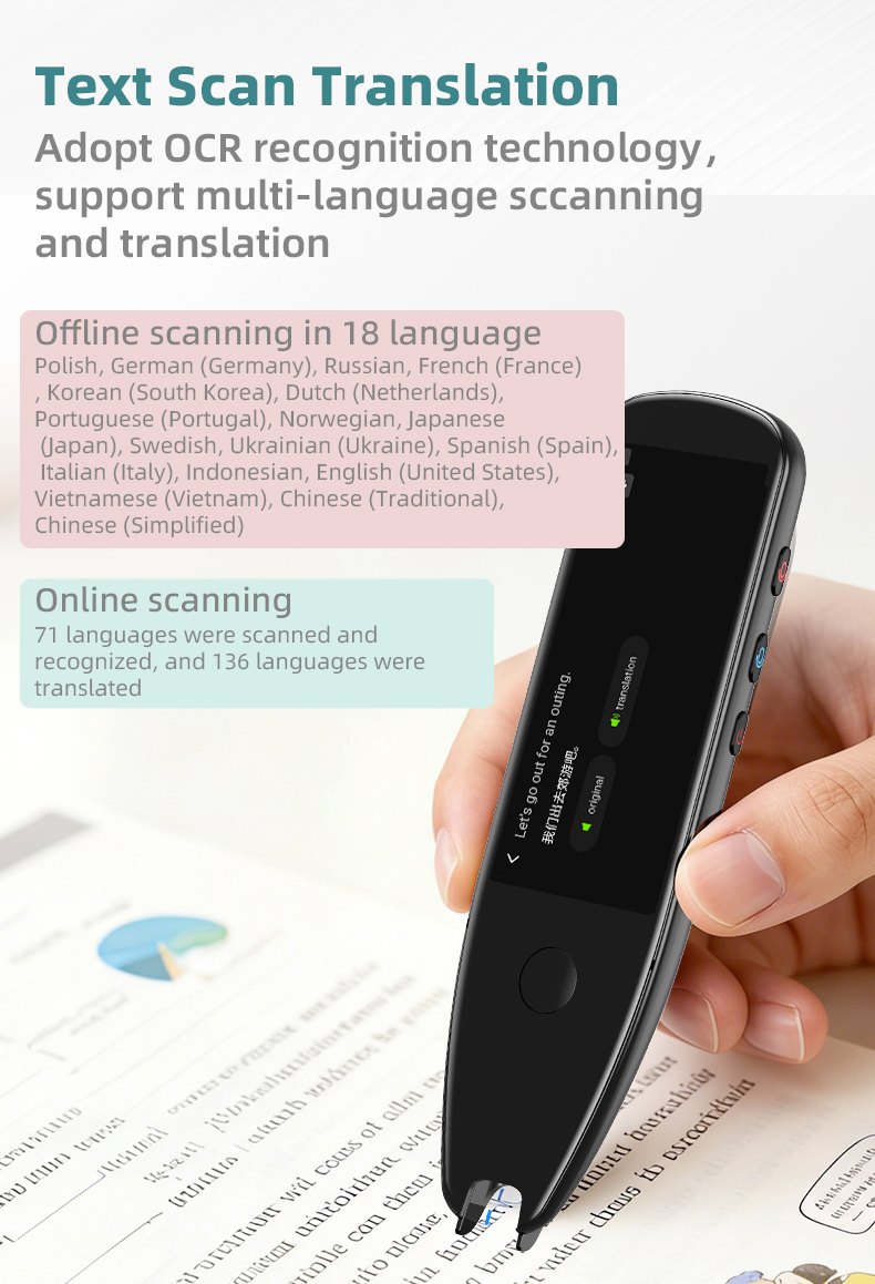 X5 Pro Translation Pen — specification sheet 2 of 9
