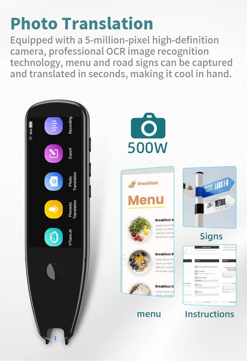 X5 Pro Translation Pen — specification sheet 6 of 9